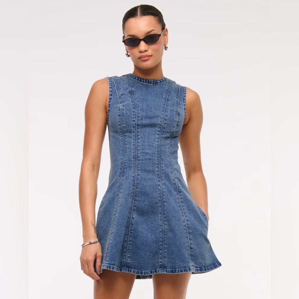 Abercrombie and Fitch A&F Mila High-Neck Stretch Mini Dress